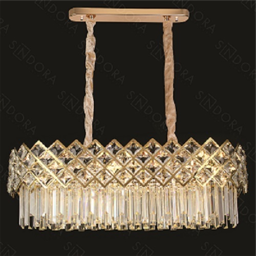 Lustre pendente de cristal moderno King, modelo DCD01004, adequado para sala de jantar, quartos, sala de estar, escritório e apartamento. Lustres Gênesis loja online de Lustres e Iluminação Decorativa